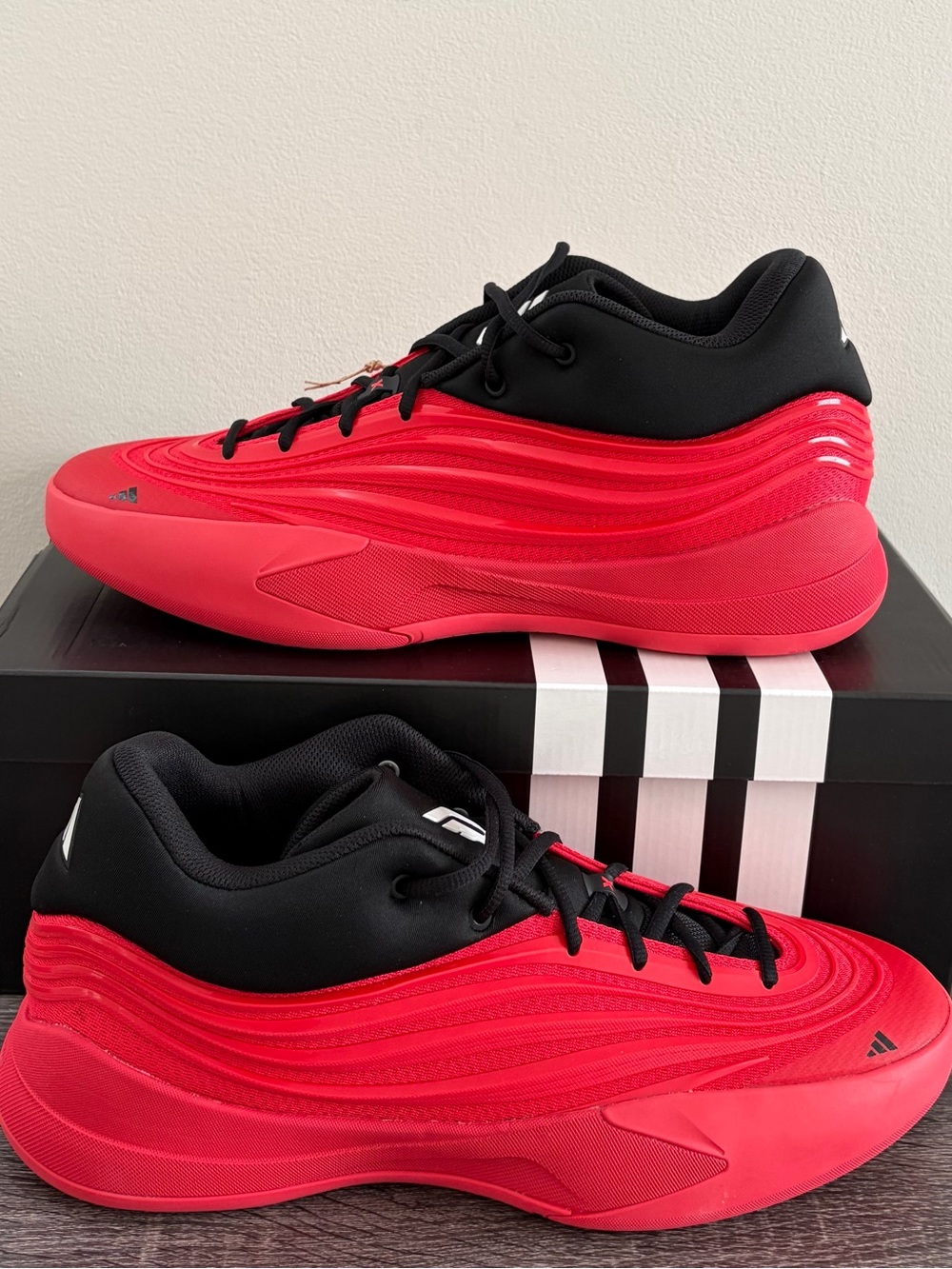 Men's Size 13 Adidas Red Black Athletic Basketball Shoes